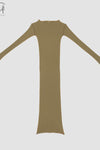 BASERANGE 24 Autumn/Winter Veined Long Sleeve Dress Portugal BAS-DRVL-RB-AU24-FCZ DRVL-RB Emerald Brown